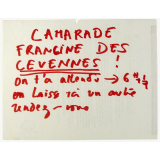 Camarade Francine des Cévennes ! On t'a attendu.
