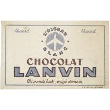Buvard publicitaire. Chocolat Lanvin. L'oiseau blanc.
