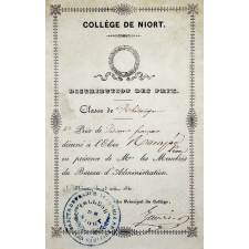 Ex-praemio . Collège de Niort.