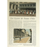 Les lycées de jeunes filles. Exercices gymnastiques des petites au Lycée Racine, rue du Rocher. L'entrée du lycée Molière. Cour d'honneur du lycée Molière.