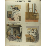 Tableau mural. Les accidents : le feu. 