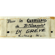 Pour les ouvriers de Billancourt en grève.