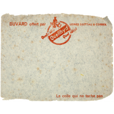 Buvard publicitaire. Quellhyd, la colle qui ne tache pas.