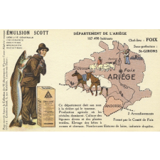 Émulsion Scott - Débilité générale, croissance, dentition, bronchite, rachitisme - Département de l'Ariège - 167.498 habitants - Chef-lieu : Foix - Sous-préfecture : St-Girons.