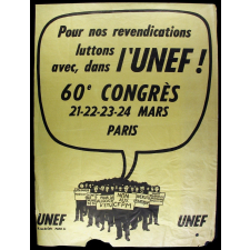 Pour nos revendications luttons avec, dans l'UNEF ! 60e congrès 21-22-23-24 mars Paris.