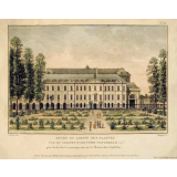 Musée du Jardin des Plantes. Vue du Cabinet d'Histoire Naturelle prise du Jardin. On remarque derrière la Maison des Orphelins.