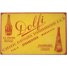 Buvard publicitaire. Dolfi. Grande distillerie strasbourgeoise.