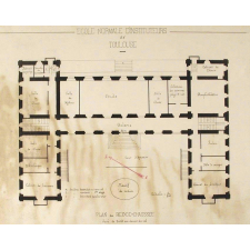 Ecole Normale d'Instituteurs de Toulouse. Plan du Rez-de-Chaussée.