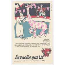 Buvard publicitaire. La vache qui rit. Clowns.