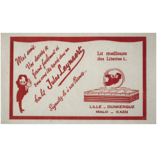 Buvard publicitaire. Un bon lit Jules Leynaert.