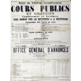 Mairie du troisième Arrondissement. Cours Publics et Gratuits, Conférences et Lectures, Cours normaux pour les instituteurs et les institutrices.