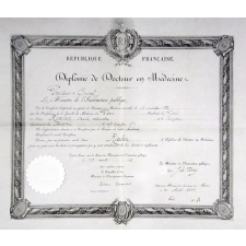 Diplôme de Docteur en Médecine.