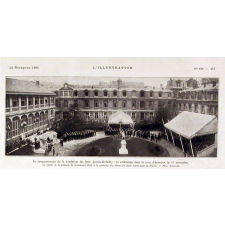 Le Cinquantenaire de la fondation du lycée Janson-de-Sailly : la cérémonie dans la cour d'honneur, le 17 novembre.