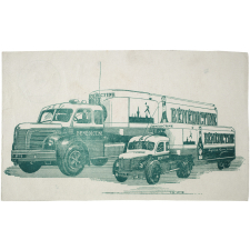 Buvard publicitaire. Bénédictine. Camions.