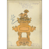 Cochinchine/Dessin de mémoire : un brûle-parfum.