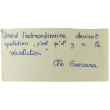 Quand l'extraordinaire devient quotidien, c'est qu'il y a la révolution. Che Guevara.