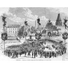 Pose de la première pierre des écoles communales, le 4 juillet 1875.