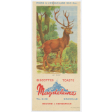 Buvard publicitaire. Biscottes Magdeleine. Le cerf.