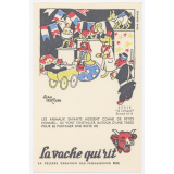 Buvard publicitaire. La vache qui rit. Animaux savants. 