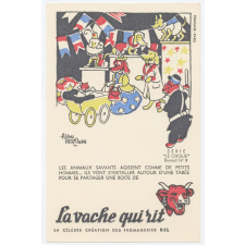 Buvard publicitaire. La vache qui rit. Animaux savants.