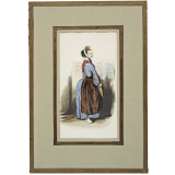Jeune fille en costume régional. 
