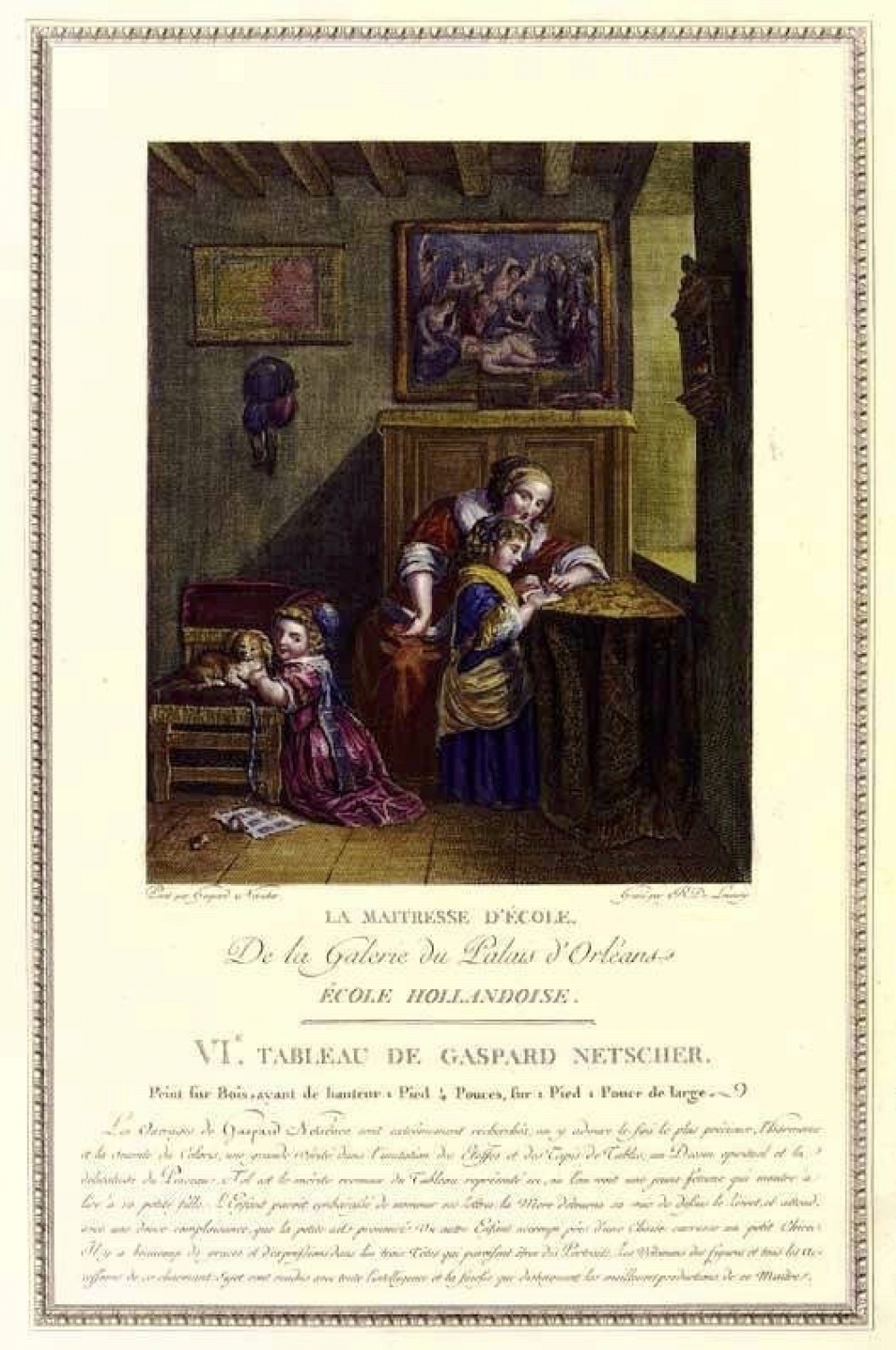 La Maîtresse d'école. De la Galerie du Palais d'Orléans. École hollandoise.