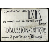 Coordination des textes des commissions de travail du 1er degré.