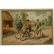 Carte réclame. Les petits vélocipédistes.