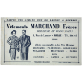 Buvard publicitaire. Vêtements Marchand Frères - Roubaix.