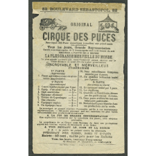 Publicité pour le Cirque des puces.