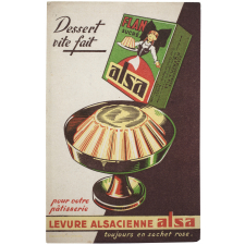 Buvard publicitaire. Flan sucré Alsa. Dessert vite fait!