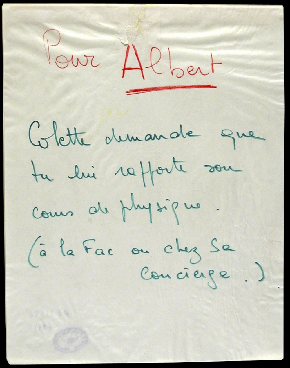 Pour Albert.