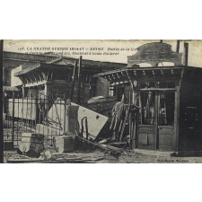 1368 - La Grande Guerre 1914-17 - Reims - Entrée de la Gare et Bureau des Tramways, Boulevard Louis Rœderer.