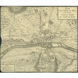 Plan de la ville de Paris et des environs sous le règne de Louis le Jeune.