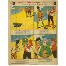 Image à collectionner. L'Huitre et les Plaideurs. Offert par la Crème Eclipse. Cirage à la Cire.