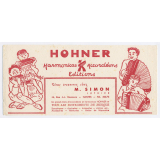 Buvard publicitaire. Harmonicas et accordéons Hohner. 