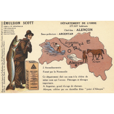 Émulsion Scott - Débilité générale, croissance, dentition, bronchite, rachitisme - Département de l'Orne - 277.637 habitants - Chef-Lieu : Alençon - Sous-préfecture : Argentan.