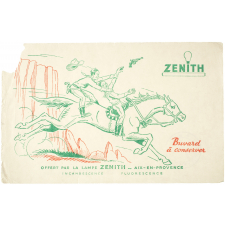Buvard publicitaire. Lampe Zenith. Cow boy.