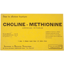 Buvard publicitaire. Choline - Methionine.