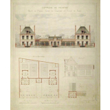 Commune de Vieuvicq. Projet de Mairie Ecole de garçons et Ecole de filles.