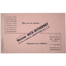 Buvard publicitaire. Marceau Beck-Detournay.