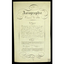 Modèle d'écriture. Autographie. Concours de 1830. 