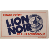 Buvard publicitaire. Lion Noir. Cirage-crème. 