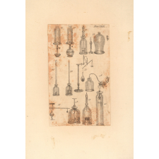 Planche: instruments pour des expériences sur le vide et les gaz.