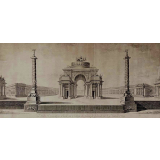 Vue de la Décoration Elevée au Collège de Louis le Grand en l'année 1759 Pour les Tragédies qui précèdent la distribution solennelle des Prix fondés par Sa Majesté.