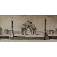 Vue de la Décoration Elevée au Collège de Louis le Grand en l'année 1759 Pour les Tragédies qui précèdent la distribution solennelle des Prix fondés par Sa Majesté.