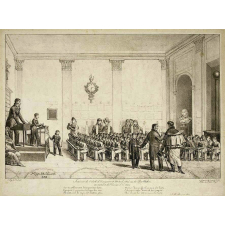 Intérieur de l'Ecole d'Enseignement Mutuel, située rüe du Port-Mahon, / au moment de l'Exercice d'Ecriture.