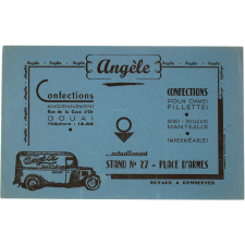 Buvard publicitaire. Angèle Confections pour dames et fillettes.