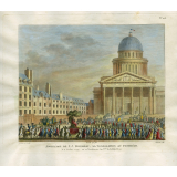 Apothéose de J. J. Rousseau. Sa translation au Panthéon. Le 11 octobre 1794, ou 20 Vendémiaire An 3eme de la République.