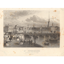 St Pétersbourg. Vue prise du pont de Troizkoi (Russie).